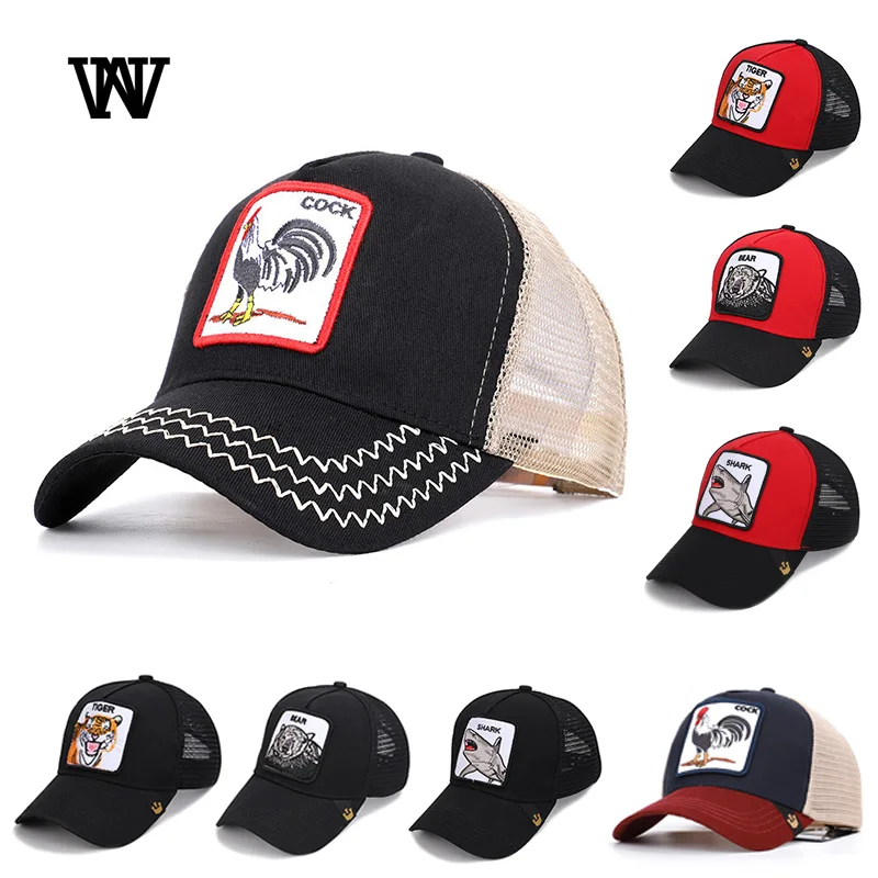 

Animal Baseball Caps Men Female Mesh Caps Women Snapback Hip Hop gorra hombre Dad Hat Patchwork Sun Man Cap Summer Bone BQM-CZX5