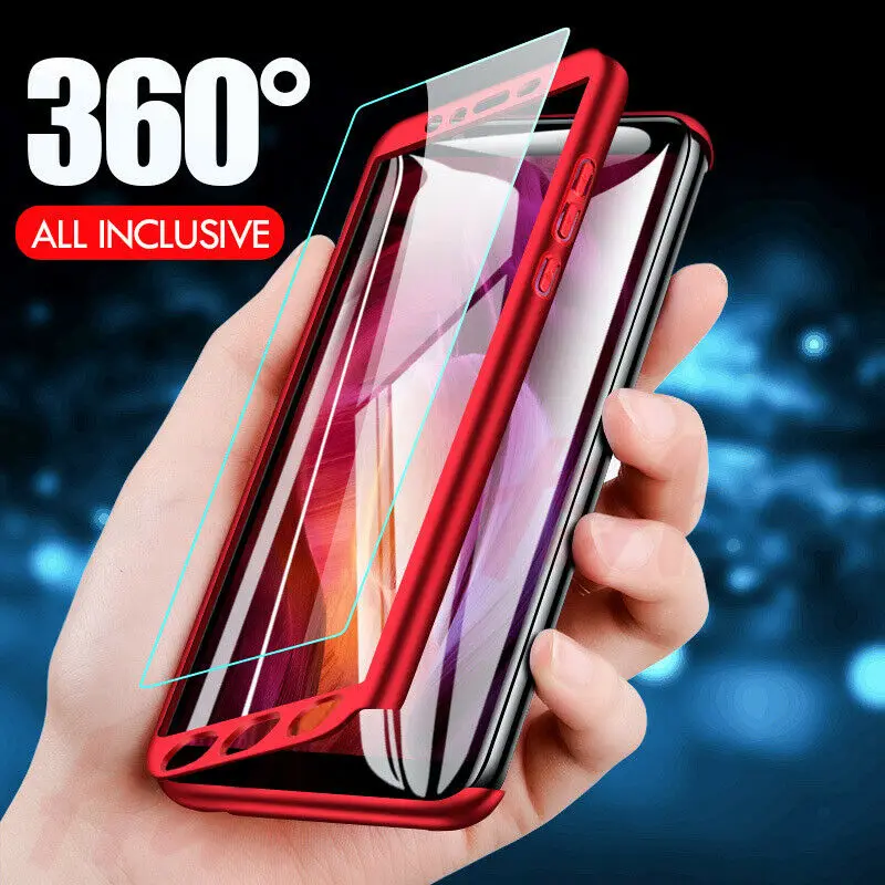 

360 Full Cover Phone Case For Xiaomi Redmi Note 7 6 5 Pro 5A Protection Case For Redmi K20 6 Pro GO 5 Plus 7 5A 6A With Glass