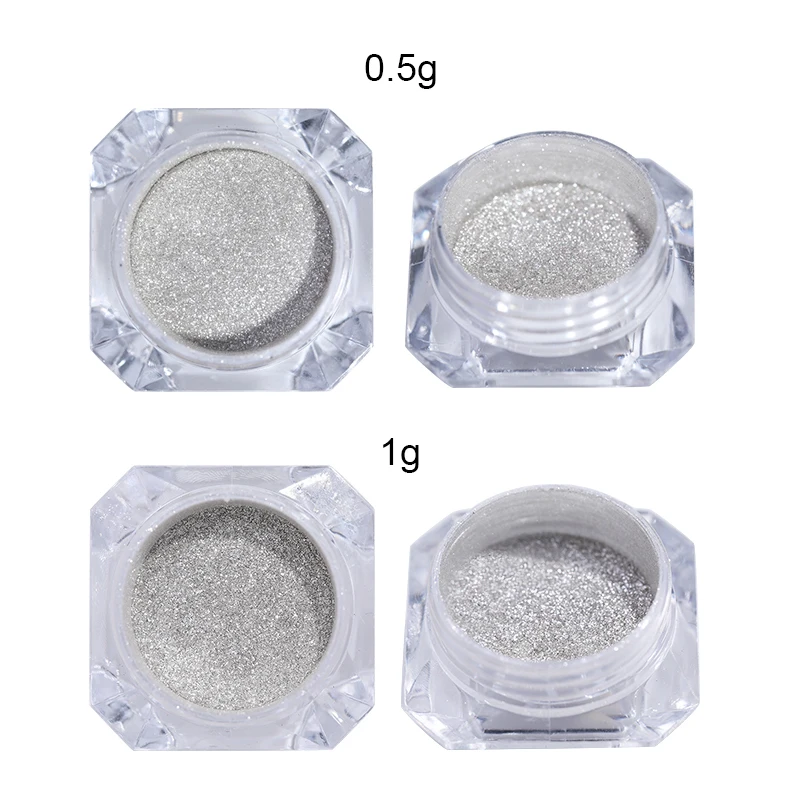 1 коробка красочные яркие блестки для ногтей порошок серебро мерцающий хром пигмент пыль DIY дизайн порошок маникюр Дизайн ногтей украшения