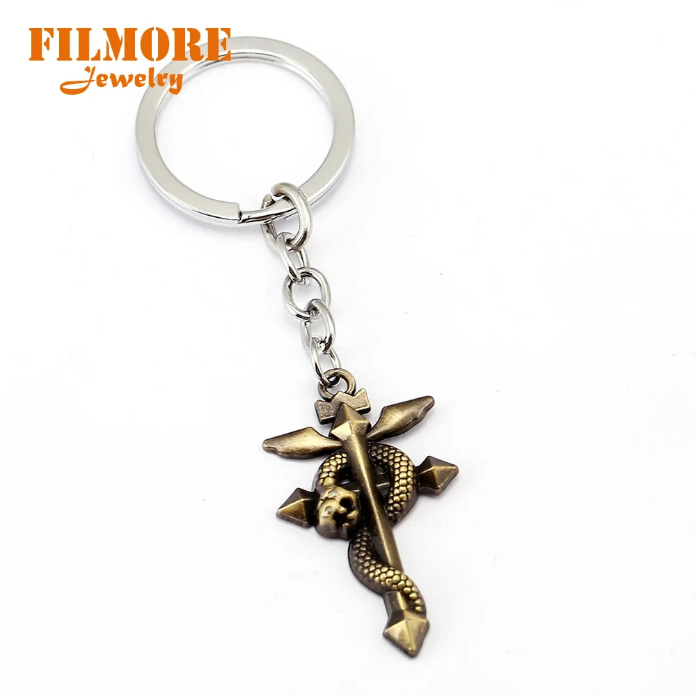 

Fullmetal Alchemist Keychain Snake Cross Style Charm Key Chain Men Key Ring Holder Anime Chaveiro Pendant Jewelry Souvenir