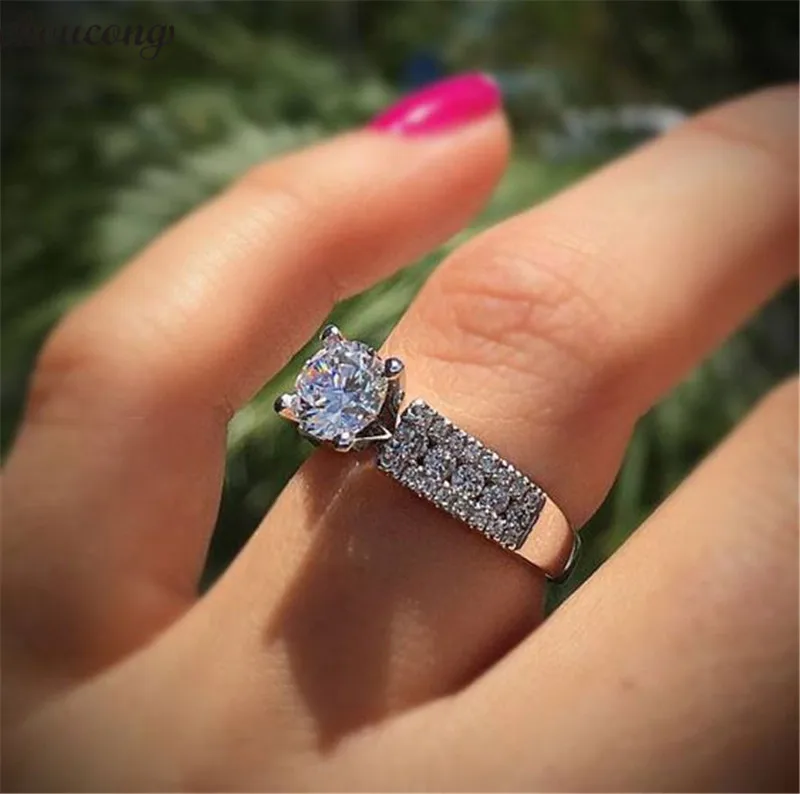 

choucong Statement Ring 925 sterling Silver AAAAA Zircon cz Engagement Wedding Band Rings For Women Bridal Party Jewelry Gift