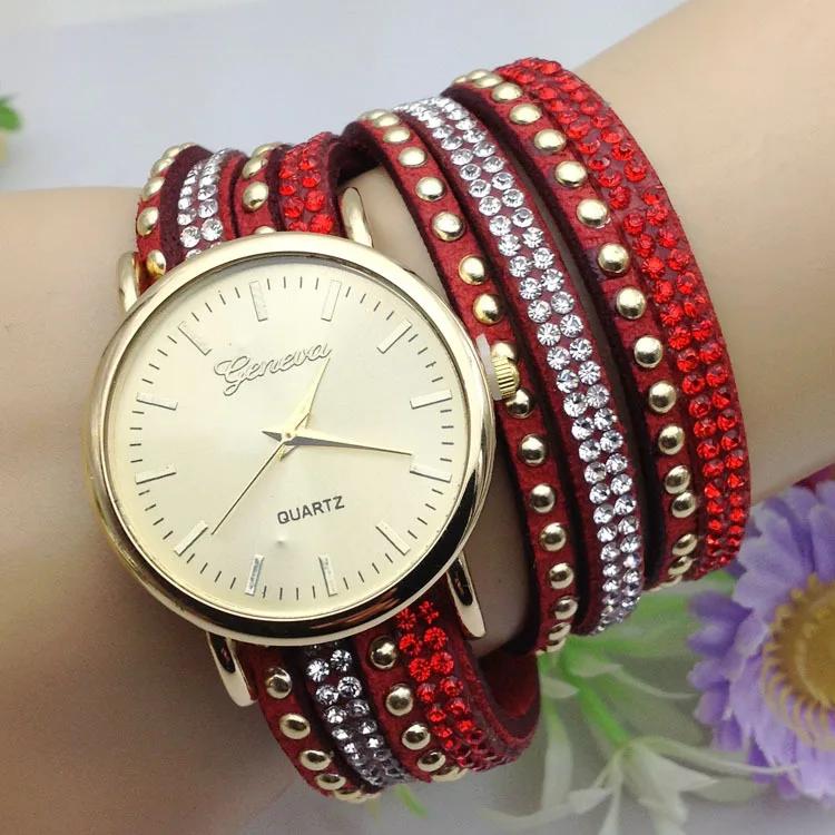 Relojes mujer 2015 известный бренд Geneva МОДНЫЕ ЖЕНСКИЕ НАРЯДНЫЕ часы длинный кожаный