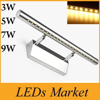 

3w 5w 7w 9w Bathroom LED Mirror light AC 110V 220v SMD5050 Mini Style Warm/Cool White LED wall lights CE&ROHS UL