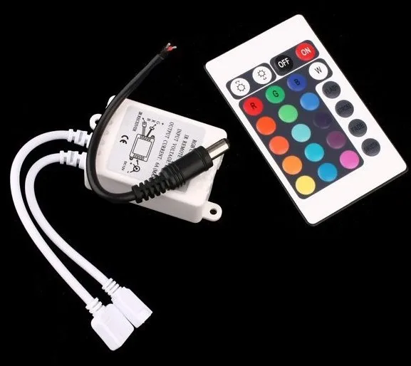 

1000pcs wholesales fast post 12V 24 Keys IR Remote Controller for SMD 3528 5050 RGB LED SMD Strip Lights+power cable+box