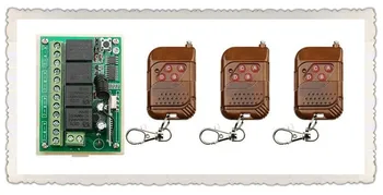 

DC12V 4CH 10A Wireless Remote Control Switch 1 Receiver + 3 Transmitter Learning Code Momentary Toggle Latched Adjusted