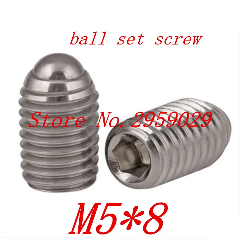 

20pcs/lot M5*8 5mm Stainless steel 304 Hex Socket Spring Ball Plunger Set Screw