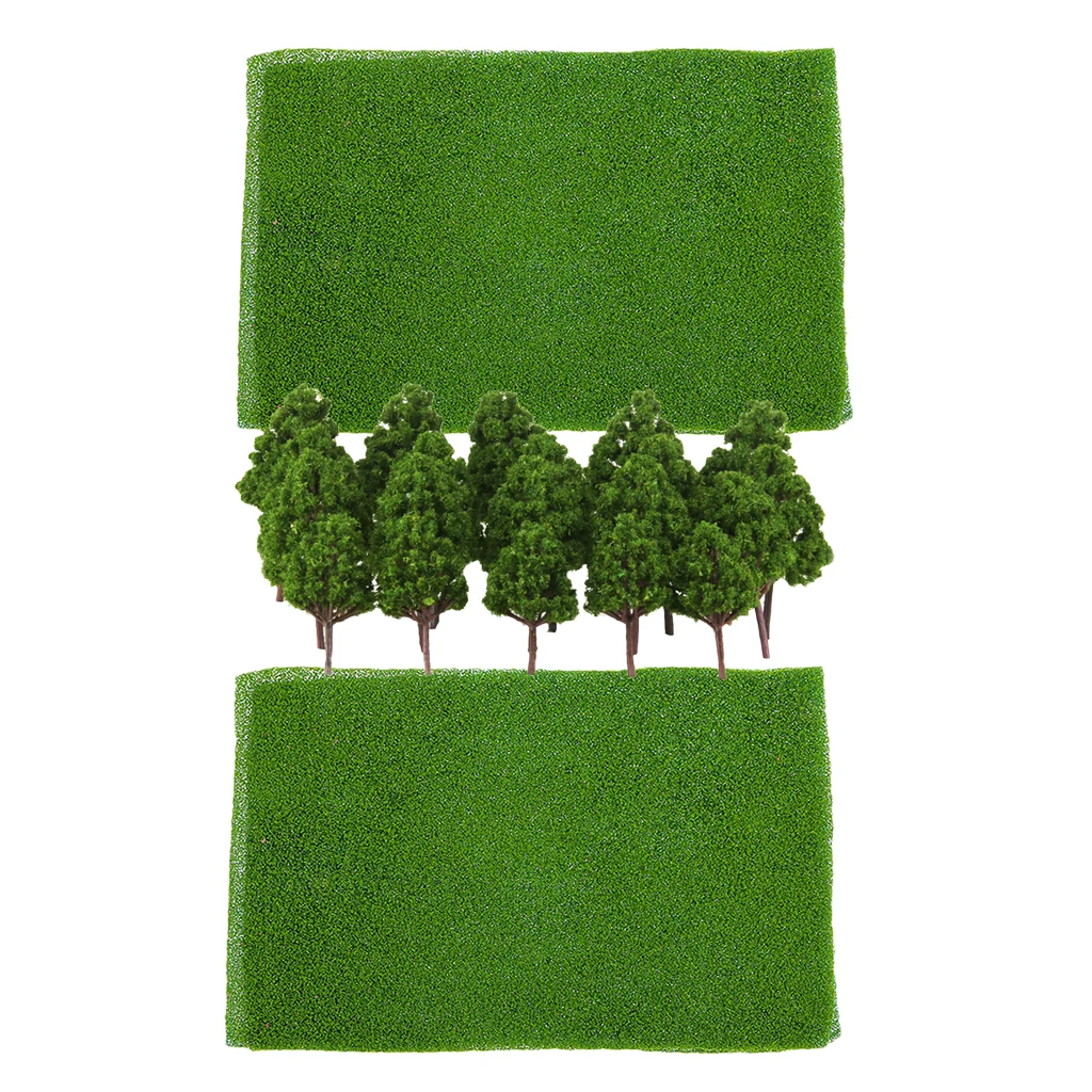 Miniature Models Tree+Grass Mat Lawn Models HO OO N Layout for Architectural