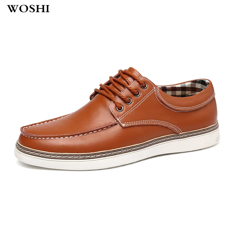 men genuine Leather Shoes Men's Flats fashion Men Shoes Lace Up Oxford Casual Shoes For Men Boat Outdoor shoes Big Size 47 k3