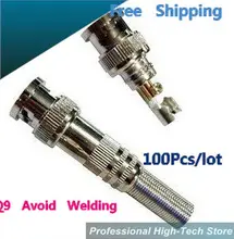 100pcs/lot No-needed Welding video BNC Male Video Plug Coupler Connector to screw for RG59 Monitor video connector