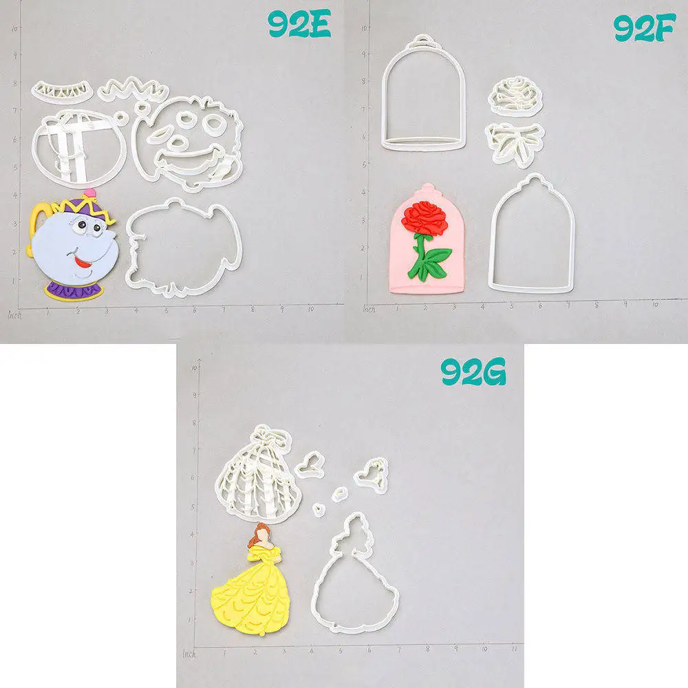 

Potts Beautiful Girl Flower Design Cookie Cutter Set Custom Made 3D Printed Fondant Cupcake Top Cake Decoration Tools