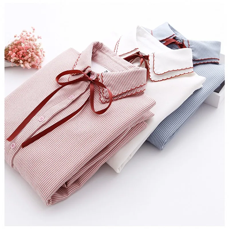  2018 Bowknot shirt for mori girls daughter students autumn summer Japanese style cute long sleeve t