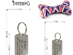 Customized stainless steel pet tag free engraving on two side dog name tag strong durable engraving name address free toys gift Customized stainless steel pet tag free engraving on two side dog name tag strong durable engraving name address free toys gift