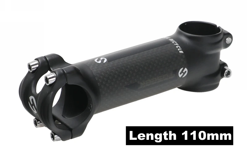 Red - 110mm TOSEEK Сверхлегкий карбоновый стержень 100 г угол 7 градусов Длина 60 мм-110 мм руль велосипеда Диаметр 31,8 мм - Цвет: Red - 110mm
