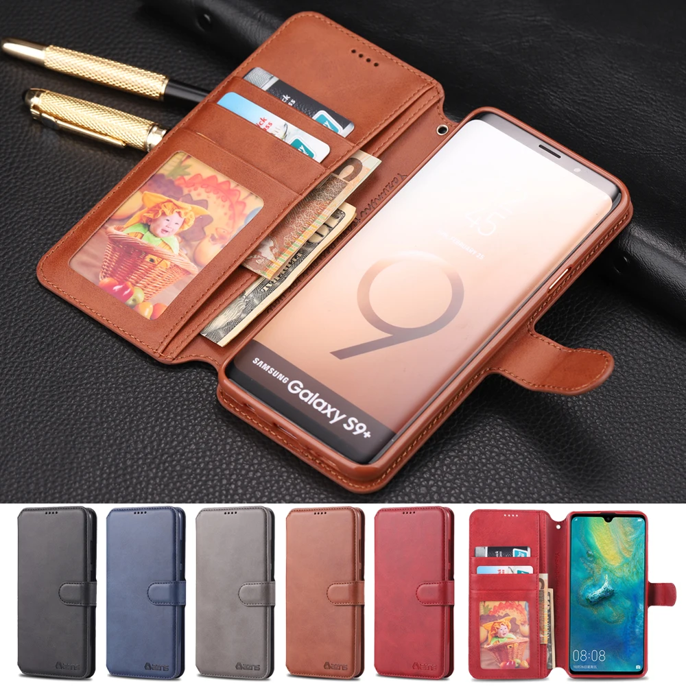 

Luxury Leather Wallet Case For Samsung Galaxy S8 S8 Plus S9 10 Plus Flip Case For Samsung Galaxy Note 8 Note 9 S10 Lite Cover