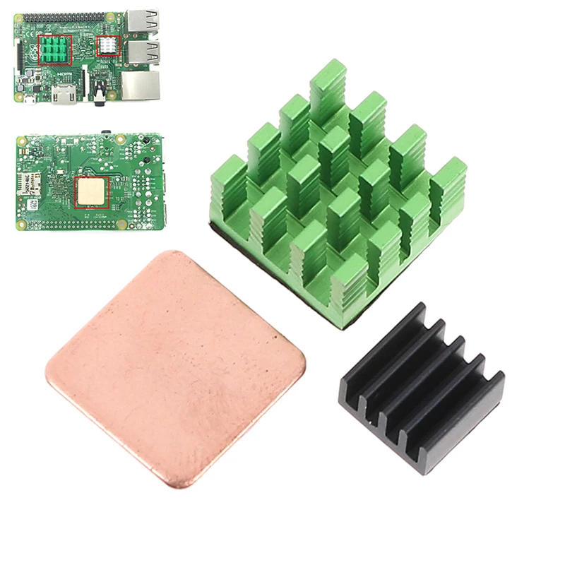 3 Модель B алюминиевый радиатор Raspberry Pi Rpi охлаждающий процессор медный часть и