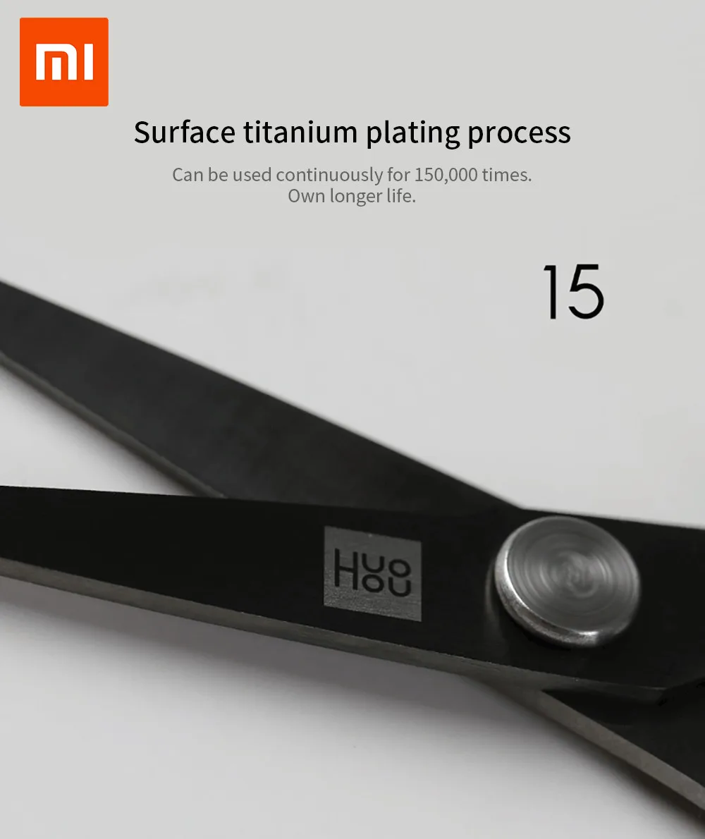 Xiaomi huohou Titanium-plated Scissors Black Sharp Sets Sewing Thread Antirust Pruning Scissor Leaves Trimmer Non-slip Tool D5