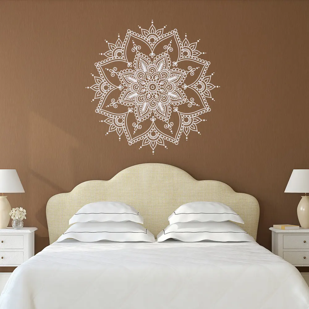 Us 9 55 26 Off Wall Decal Vinyl Sticker Mandala Flower Yoga Studio Bohemian Bedroom Decor Living Room House Decoration Wallpaper Mural Ww 212 In
