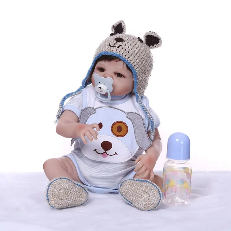 

Realistic Soft 48cm Reborn Doll Full Silicone Vinyl Newborn Babies Toy Clothes Pacifier Lifelike Handmade Gift