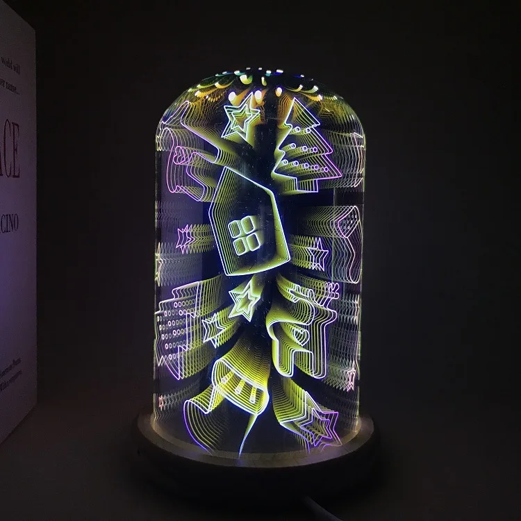 3D Красочные Магия Творческий стекло лампы творческий домашнего декора Настольная лампа Романтический прикроватная тумбочка для спальни