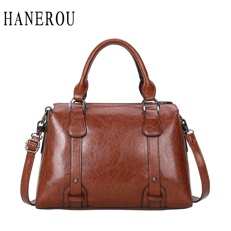 

HANEROU Retro Women Handbags Ladies Shoulder Bags High Quality Casual Totes Large-capacity Female TopHand Bag Bolsa Feminina New