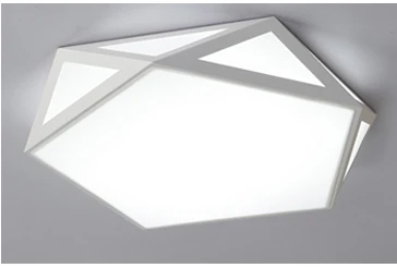 Черный белый современный минимализм светодиодный потолочный светильник художественный креативный геометрический потолочный светильник для спальни гостиной - Цвет корпуса: White