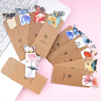 

5pcs/lot Kawaii Animal Butterfly Bookmark Paper Book Mark Creative Decorative Paper Cards School Stationery