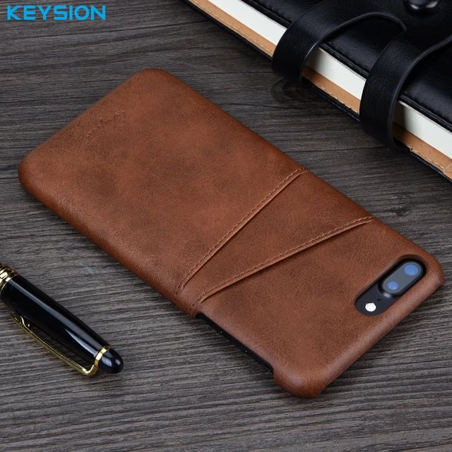 KEYSION Case For iPhone 8 8 Plus 7 7 Plus Cover Leather Luxury Wallet Card Slots Back Capa For ...