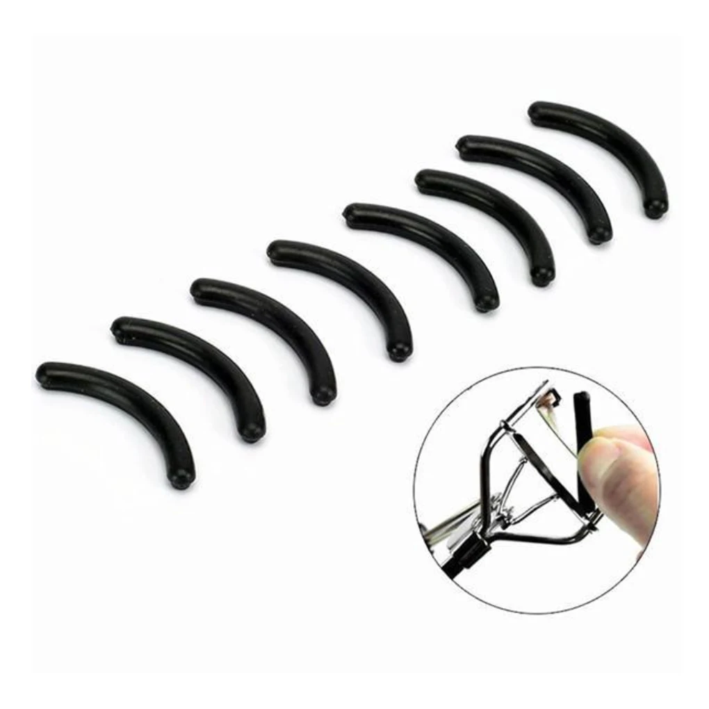 

10Pcs Women's Eyelash Curler Pad Rubber Eyelash Clamp Replacement Clip Pads Black Antibacterial Curling Mat