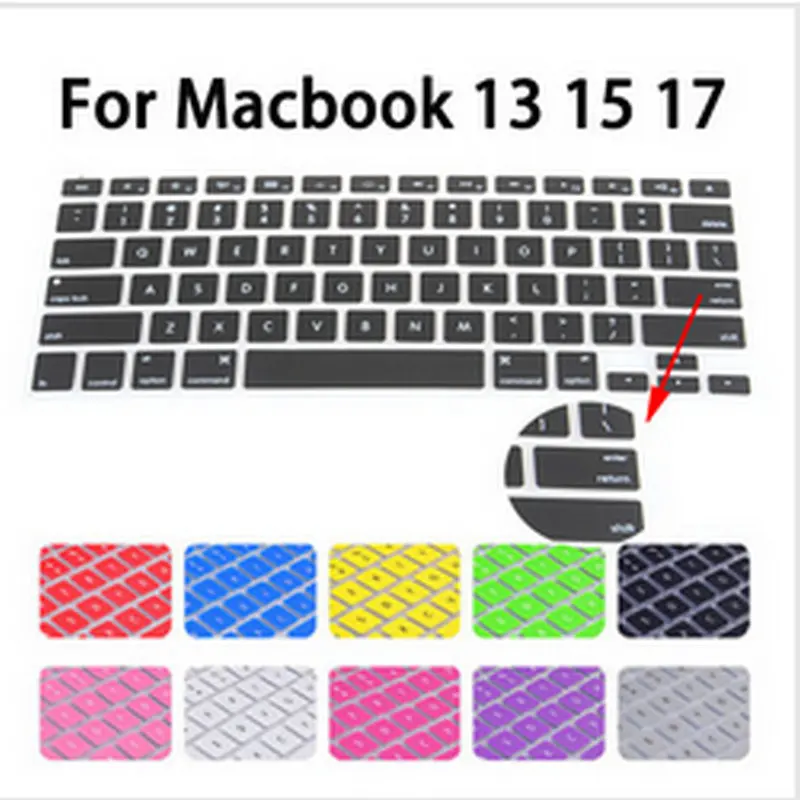 США силиконовая клавиатура для ноутбука Защитная пленка для Apple Macbook Air retina 13 15 17 Pro 13