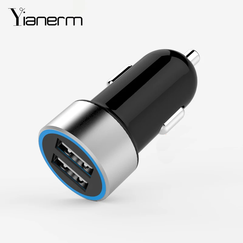Yianerm mini Car phone Charger DC 12-24V 5A input Dual USB Lighter Slot For mobile tablet Driving recorder | Мобильные телефоны и