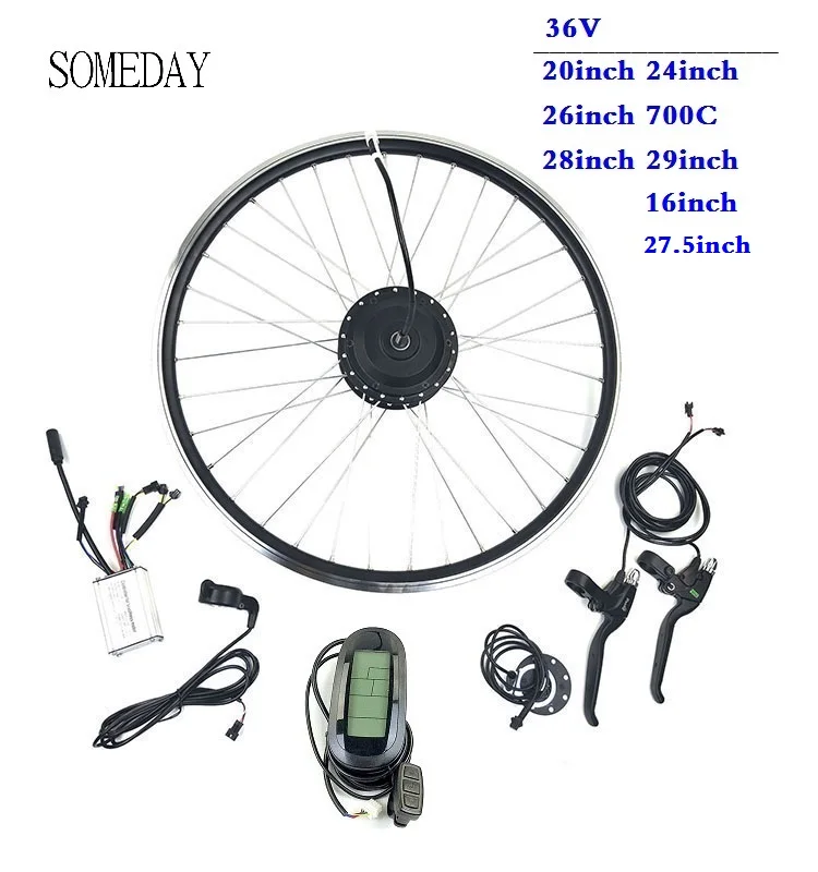

SOMEDAY Electric Bicycle Conversion Kit 48V 350W Front Brushless Hub Motor Wheel with KT LCD6 display Ebike Kit