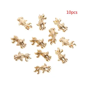 

10Pcs Epoxy Resin Filler DIY Jewelry making Pendant Necklace Goldfish Golden Alloy Filling Materials Charms Fish Filling Crafts