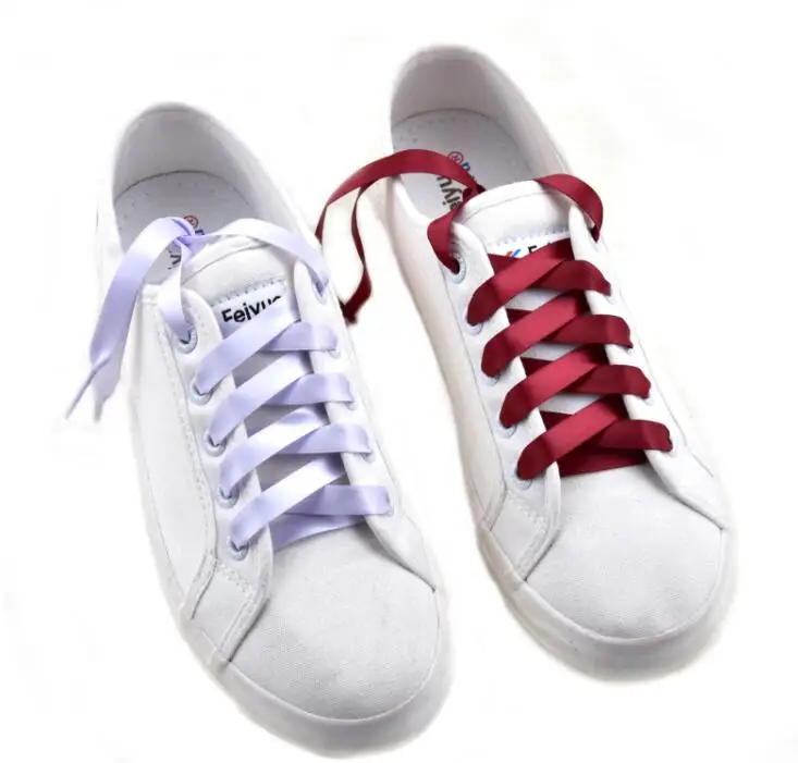 1 пара 2 см ширина атласная шелковая лента шнурки парусиновая обувь ...