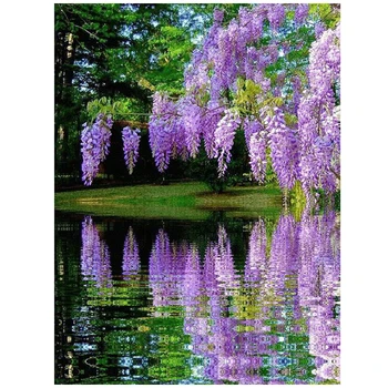 

30x40cm Full square Diamond embroidery spring scenery sticker diy 5d Diamond Painting Cross Stitch Crystal Mozaik PuzzleZP-1657