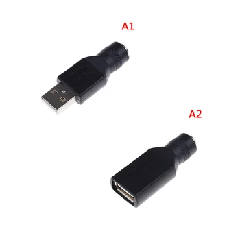 

1pc 5.5*2.1mm Female To USB 2.0 Male Plug / Female 5V DC Power Plugs Connector Adapter Laptop