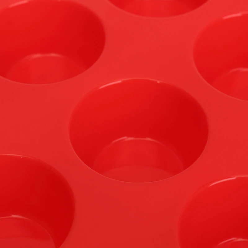 24 Cavity Silicone Cupcake Mould Durable Round Muffin Cup Mold Soap Cookie Egg Cupcake Pan Tray Mat Kitchen Dessert Baking Mould