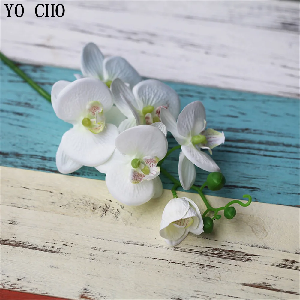 Artificial Butterfly Orchid Flower Fake Moth Home Wedding DIY Decoration Silk Decor Flore Bouquet Phalaenopsi | Дом и сад