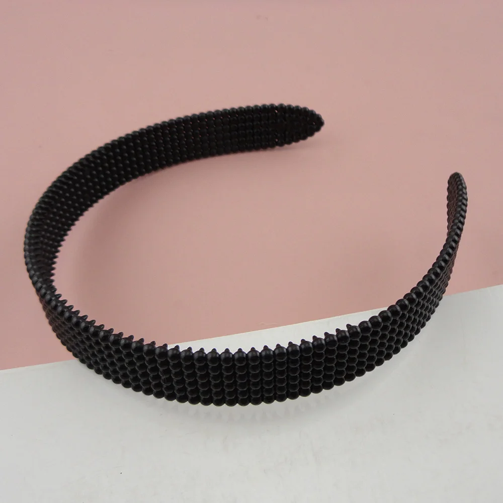 

10PCS 2.0cm Black Six rows Beads trimming combined Plastic Hair Headbands fashion hairbands,women Girls hair accessories