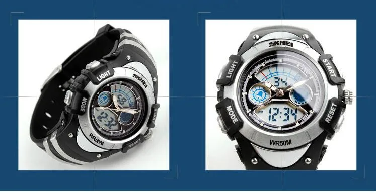 SKMEI бренд дети спортивные часы светодио дный цифровой кварцевые часы мальчик девочка студент военный Многофункциональный Наручные часы 0998