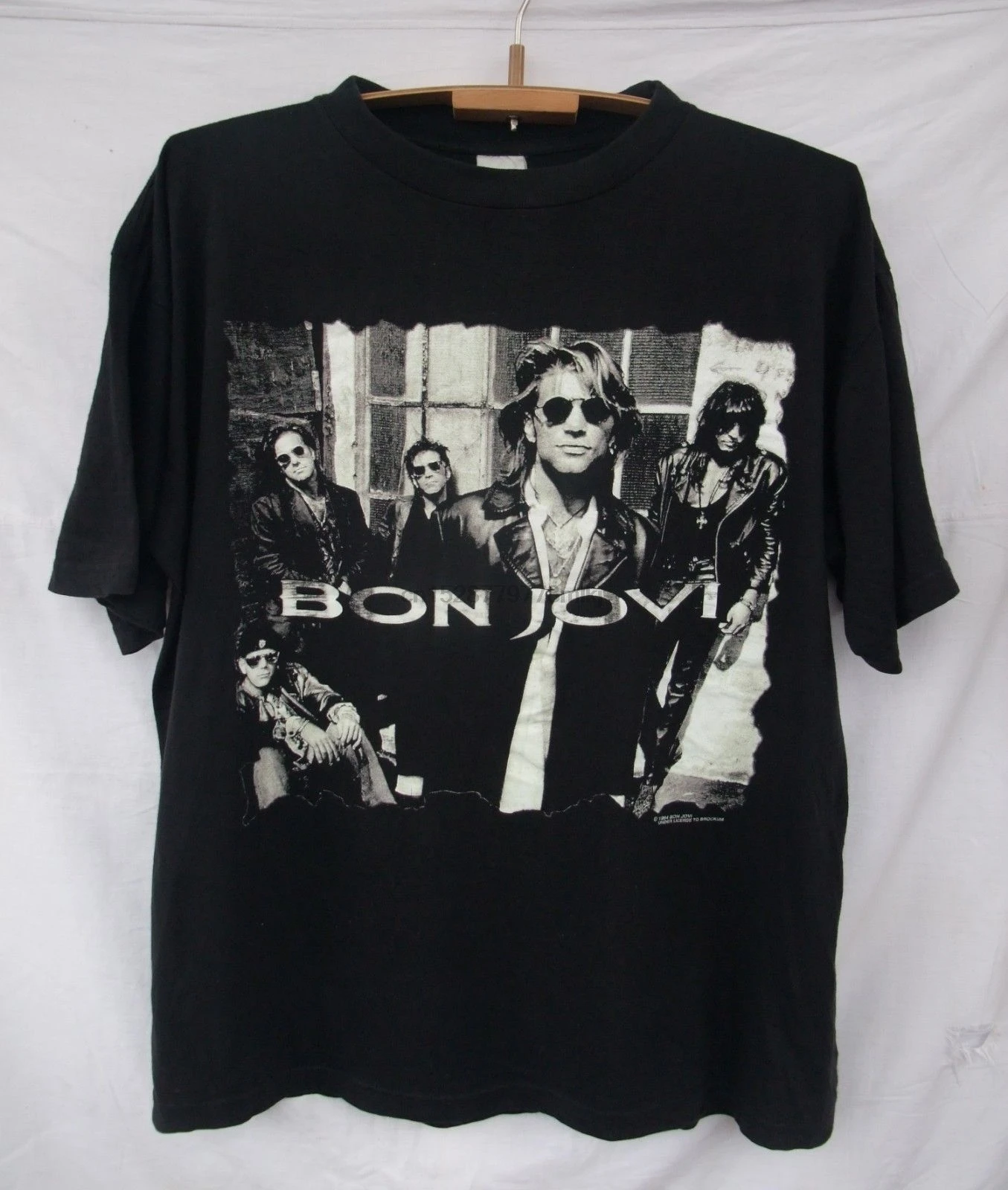 Винтажная Футболка BON JOVI 90s Concert Keep The Faith. Мужская футболка из натурального хлопка