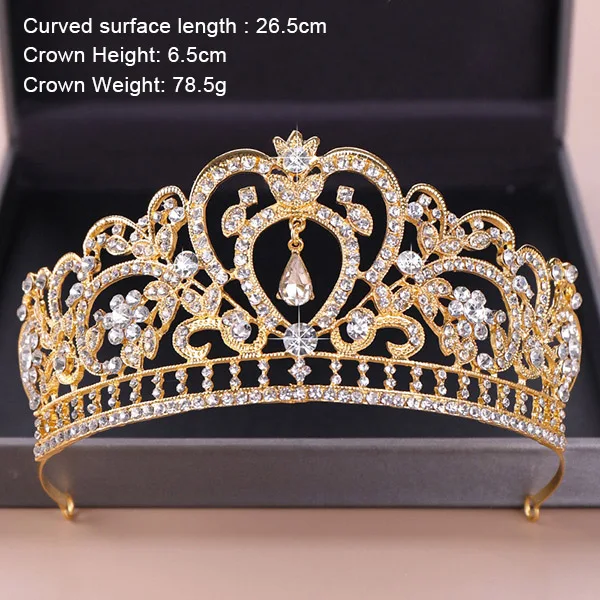 Винтажная королевская принцесса диадема и короны свадебная диадема украшения для волос для женщин золотой жемчуг кристалл украшения для волос - Окраска металла: HG022