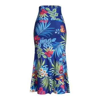 

Ladies Bodycon Vintage Summer Skirt Floral Printed Skirt Women's Casual High Waist Slim Regular Long Maxi Skirt Jupe Femme Ed