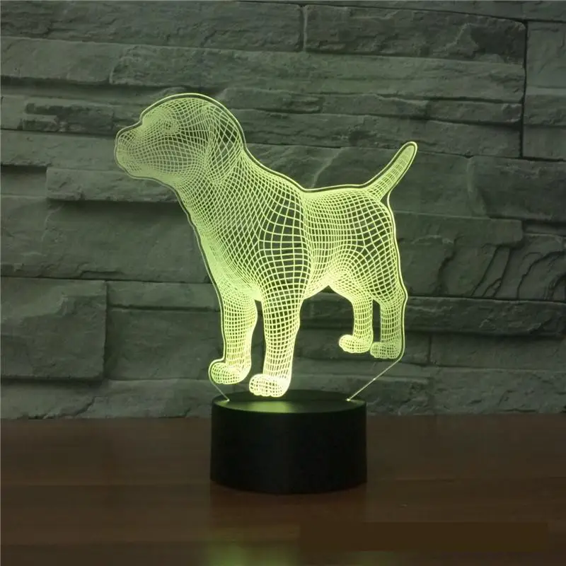 3d лампа в виде собаки цветной светодиодный ночник с сенсорной зарядкой