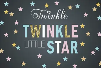 

birthday background Vinyl cloth High quality Computer print Chalkboard Twinkle Twinkle Little Star backdrop