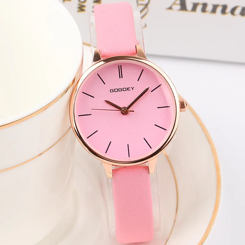 Top Brand Simple Stylish Women's Quartz Watch Women Rose Gold Leather Exquisite Mini Fashion Lady Wristwatch Female Gift Clock