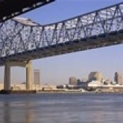 Low angle view of bridges across a river Crescent City Connection Bridge Mississippi River New Orleans Louisiana 18 x 6