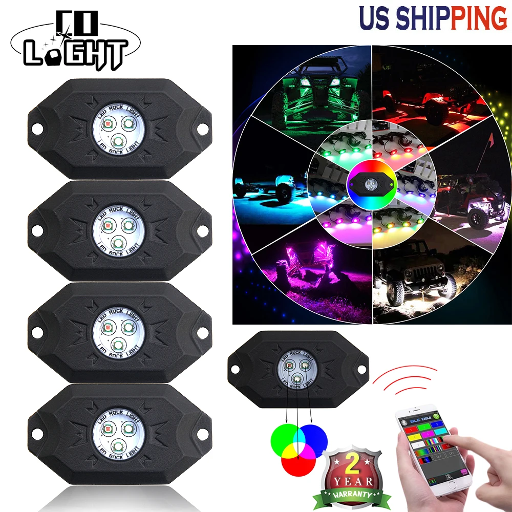 CO светильник 4 Pods RGB для бега s с Bluetooth пультом дистанционного управления