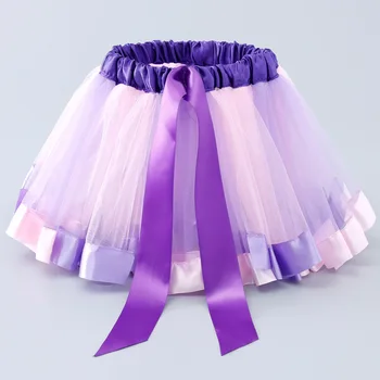 

Children Rainbow wear Kids Colourful Party Performance Dresses Girls Veil TUTU Cotton Princess Skirts Free shipping