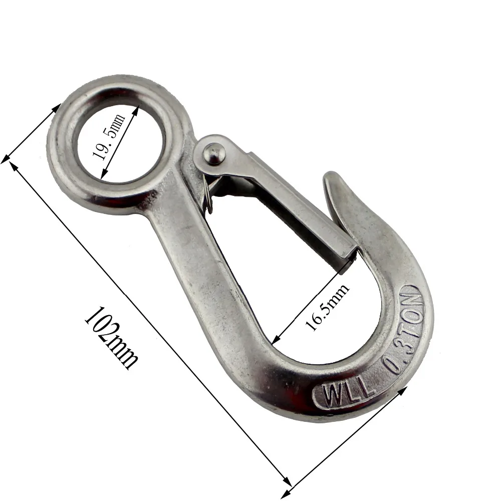 5pcs Silver 304 Stainless Steel Round Large-Eye Lifting Snap Tone Hook with 300KG Working Load Limit | Обустройство дома