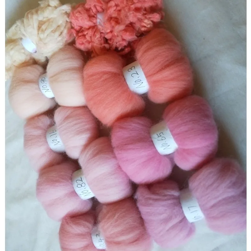 WFPFBEC Волнистые волокна альпаки для шерстяного фетра особенно Для Пуделя/бишона и овец розового цвета 90 г 10 г/цвет 9 цветов